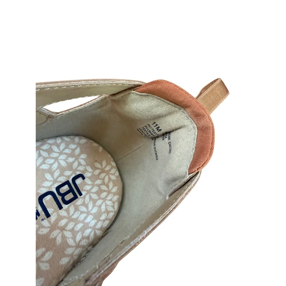Jambu Rose Encore Tan Brown Mary Jane‎ Flats Velcro Memory Foam Size 11